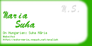 maria suha business card